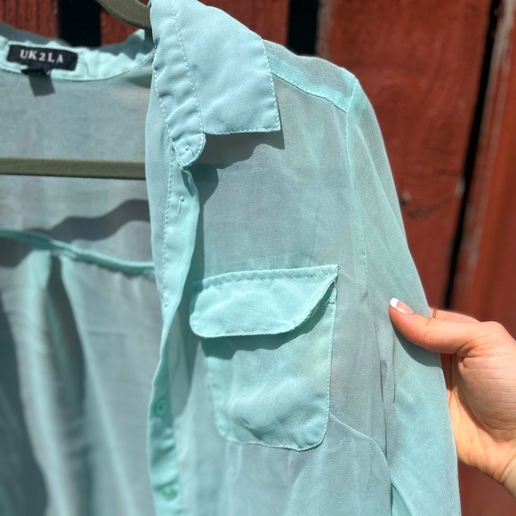 Mint green blouse - Picture 4 of 6